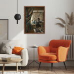 "Die Malkunst" von Johannes Vermeer als Leinwandbild Kunstdruck mit Holzrahmen – Bild 6