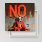 Joker mit Spruch "NO" Comic Figur- Leinwandbild Wanddekoration – Bild 4