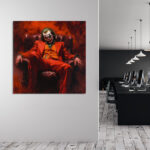 Joker mit bösem Blick Comic Figur- Leinwandbild Wanddekoration – Bild 2