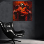 Joker mit bösem Blick Comic Figur- Leinwandbild Wanddekoration – Bild 4