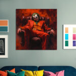 Joker mit bösem Blick Comic Figur- Leinwandbild Wanddekoration – Bild 5