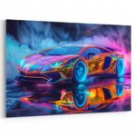 Italienischer Rennwagen mit Lichteffekt Sportwagen Wandbild als Dekoration