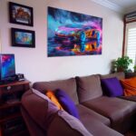 Italienischer Rennwagen mit Lichteffekt Sportwagen Wandbild als Dekoration – Bild 2