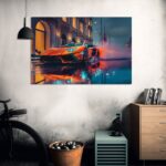 Italienischer Rennwagen in the City Sportwagen Wandbild als Dekoration – Bild 4