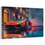 Italienischer Rennwagen in the City Sportwagen Wandbild als Dekoration