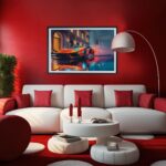 Italienischer Rennwagen in the City Sportwagen Wandbild als Dekoration – Bild 3