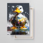 Ente nimmt ein Farbenbad als Poster oder Leinwandbild – Bild 2