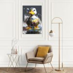 Ente nimmt ein Farbenbad als Poster oder Leinwandbild – Bild 4