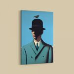 Mann mit Vogel auf dem Hut Leinwandbild bis 120 x 80 cm