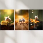 Maus Fotografie Bilder Poster Set Nahaufnahme Naturbilder für Tierfeunde