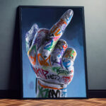 Mittelfinger Protest Poster für Wohnzimmer, Schlafzimmer, Büro