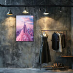 New York Empire State Building im Rosa Kleid Poster Wandbild – Bild 3