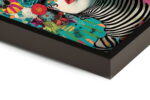 Moderne Porträtmalerei mit Blumen als Leinwandbild Kunstdruck mit Rahmen – Bild 6
