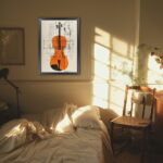 Die Geige des Musikers als Leinwandbild Kunstdruck mit Holzrahmen – Bild 3