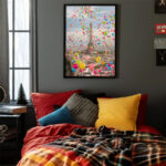 Eifelturm in Paris mit bunten Luftballons Poster Wandkunst für Wohnzimmer, Schlafzimmer, Büro – Bild 3