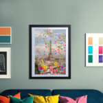 Eifelturm in Paris mit bunten Luftballons Poster Wandkunst für Wohnzimmer, Schlafzimmer, Büro – Bild 2