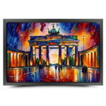 Brandenburger Tor Berlin Gemälde als Kunstdruck auf Leinwand mit Rahmen – Bild 5