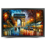 Champs Élysées Arc de Triomphe Paris Frankreich Gemälde als Kunstdruck auf Leinwand mit Rahmen