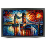 London Tower Bridge Gemälde als Kunstdruck auf Leinwand mit Rahmen