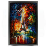 Eifel Turm Paris Frankreich Gemälde als Kunstdruck auf Leinwand mit Rahmen