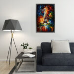 Eifel Turm Paris Frankreich Gemälde als Kunstdruck auf Leinwand mit Rahmen – Bild 2