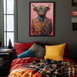 Porträt eines schottischen Hochlandrindes im LV Anzug Poster Exklusive Wandkunst für Wohnzimmer, Schlafzimmer – Bild 2