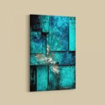 Moderner abstrakter Kunstdruck Türkis