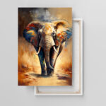 Elefant in der Wüste Leinwandbild Afrikanisches Motiv Wandbild für Wohnzimmer – Bild 3