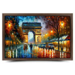 Champs Élysées Arc de Triomphe Paris Frankreich Gemälde als Kunstdruck auf Leinwand mit Rahmen – Bild 2