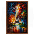 Eifel Turm Paris Frankreich Gemälde als Kunstdruck auf Leinwand mit Rahmen – Bild 4