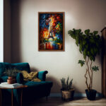 Eifel Turm Paris Frankreich Gemälde als Kunstdruck auf Leinwand mit Rahmen – Bild 3