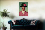 Mann in Rosa mit Hut Leinwandbild bis 120 x 80 cm – Bild 2