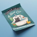 Toiletten Poster "WASH YOUR PAWS" Katzenbild für Bad oder Gäste-WC – Bild 4