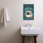 Toiletten Poster "WASH YOUR PAWS" Katzenbild für Bad oder Gäste-WC – Bild 3