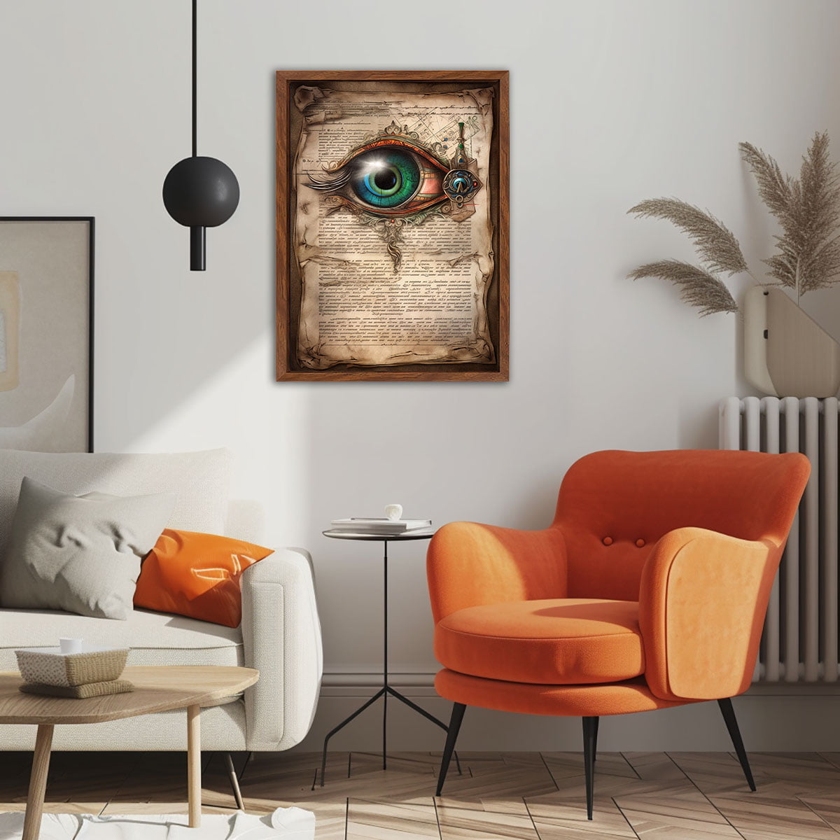 Das Auge des Betrachters Steampunk Kunstdruck Abstraktes Leinwandbild mit Rahmen – Bild 2