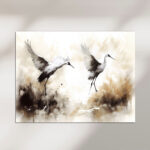 Tanz der Kraniche Kunstdruck von Original Zeichnung