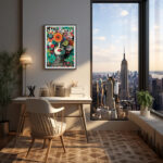 New Yorker Magazin Model im Blumenmeer Kunstdruck Fotoposter Wanddekoration Wandbild – Bild 3