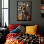 Giraffe als intelligenter Herr Kunstdruck Poster Exklusive Wandkunst für Wohnzimmer, Schlafzimmer – Bild 2