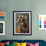 Giraffe als intelligenter Herr Kunstdruck Poster Exklusive Wandkunst für Wohnzimmer, Schlafzimmer – Bild 3