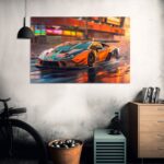 Italienischer Rennwagen Straßenrennen Sportwagen Wandbild als Dekoration – Bild 3
