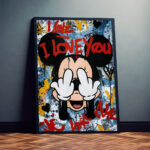 I LOVE YOU Grafik Poster zum Einrahmen für Wohnzimmer, Schlafzimmer, Büro