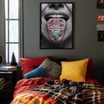 Zungen Tattoo Poster für Wohnzimmer Moderne Wanddekoration für Wohnzimmer und Büro – Bild 2