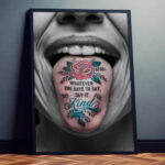 Zungen Tattoo Poster für Wohnzimmer Moderne Wanddekoration für Wohnzimmer und Büro