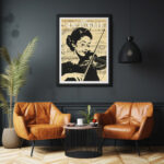 New Yorker Magazin Musikerin und ihre Noten Kunstdruck Fotoposter Wanddekoration Wandbild – Bild 2