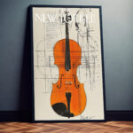 New Yorker Magazin Die Geige des Musikers Kunstdruck Fotoposter Wanddekoration Wandbild