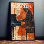 New Yorker Magazin Pianist mit Hut Kunstdruck Fotoposter Wanddekoration Wandbild