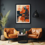 New Yorker Magazin Pianist mit Hut Kunstdruck Fotoposter Wanddekoration Wandbild – Bild 2