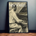 New Yorker Magazin Vintage Klavierspieler Kunstdruck Fotoposter Wanddekoration Wandbild
