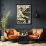 New Yorker Magazin Vintage Klavierspieler Kunstdruck Fotoposter Wanddekoration Wandbild – Bild 2