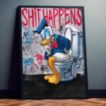 Poster für WC "Shit happens" Lustiger Spruch für Toilette